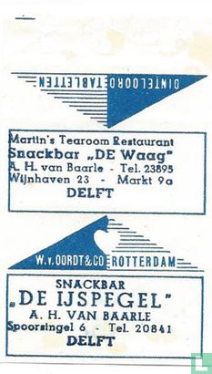 Martin's Tearoom Restaurant Snackbar "De Waag" - Snackbar "De IJspegel"