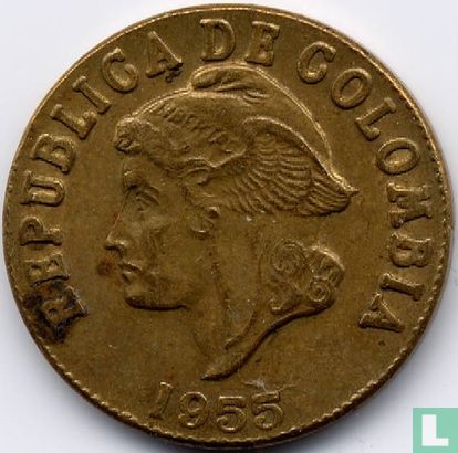 Colombia 2 centavos 1955 (zonder muntteken) - Afbeelding 1