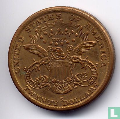 Verenigde Staten 20 dollar 1882 S replica - Afbeelding 2