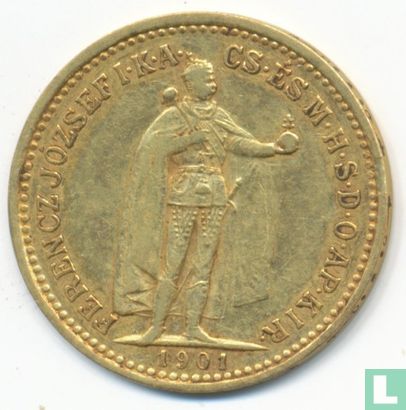 Hongrie 10 korona 1901 - Image 1