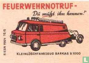 Feuerwehrnotruf -Klein losch fahrzeug Barkas b1000