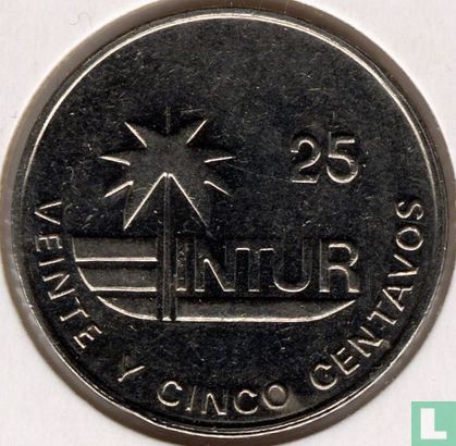 Cuba 25 convertible centavos 1989 (INTUR - stainless steel) - Image 2