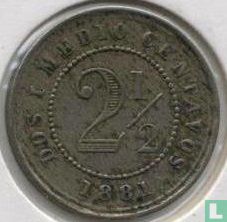 Verenigde Staten van Colombia 2½ centavos 1881 (type 3 - 1 in ½) - Afbeelding 1