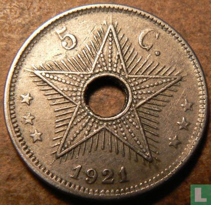 Belgian Congo 5 centimes 1921 (type 1) - Image 1