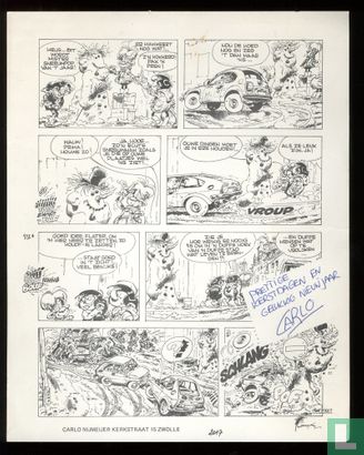 Franquin: Guust Gelukkig Nieuwjaarkaart 1974 1b - Afbeelding 1