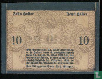 St. Marienkirchen 10 Heller 1920 - Image 2