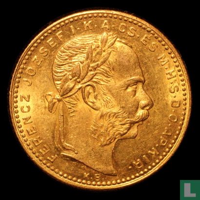 Hongarije 8 forint / 20 francs 1881 - Afbeelding 2