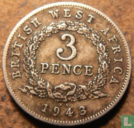 British West Africa 3 pence 1943 (KN) - Image 1