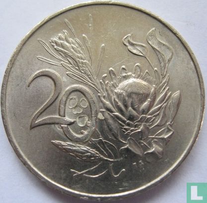 Afrique du Sud 20 cents 1966 (SUID-AFRIKA - fauté) - Image 2