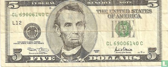 Verenigte Staaten 5 Dollar 2001 L - Bild 1