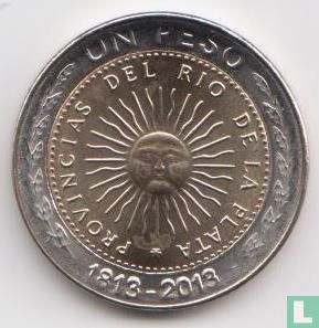 Argentine 1 peso 2013 "Bicentenary of the First Patriotic Coin" - Image 1