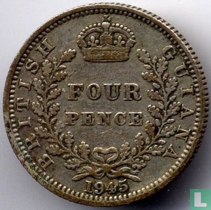Brits Guiana 4 pence 1945 - Afbeelding 1