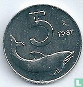 Italy 5 lire 1987 - Image 1