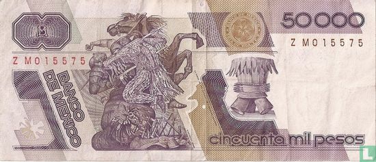 Mexico 50000 Peso 1988  - Afbeelding 2
