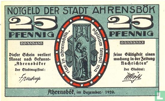 Ahrensbök, Stadt 25 Pfennig - Afbeelding 1