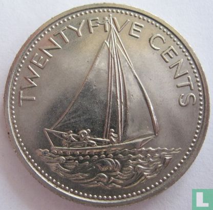 Bahamas 25 cents 1977 (sans marque d'atelier) - Image 2