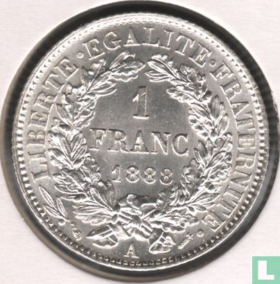 Frankrijk 1 franc 1888 - Afbeelding 1
