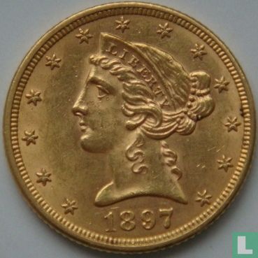 United States 5 dollars 1897 (without S) - Image 1