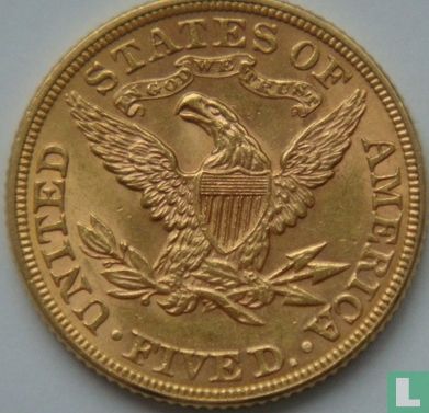 Verenigde Staten 5 dollars 1897 (zonder S) - Afbeelding 2