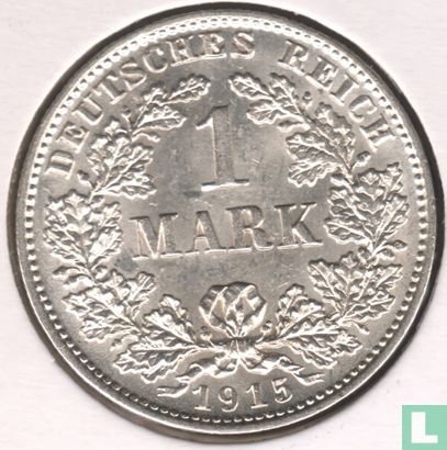 Empire allemand 1 mark 1915 (D) - Image 1