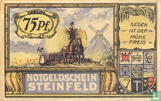 Steinfeld, Gemeinde - 75 Pfennig o.D. (1922) - Afbeelding 2