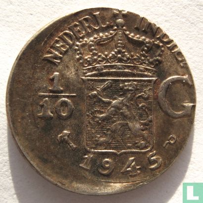 Niederländisch-Ostindien 1/10 Gulden 1945 P (dezentriert) - Bild 1