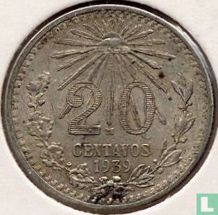 Mexico 20 centavos 1939 - Image 1