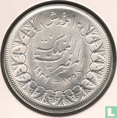 Égypte 10 piastres 1939 (AH1358) - Image 1