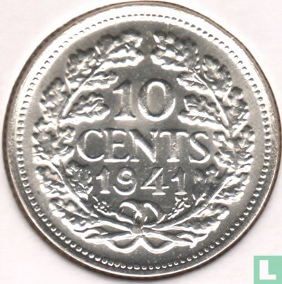 Niederlande 10 Cent 1941 (Typ 1 - Hermesstab) - Bild 1