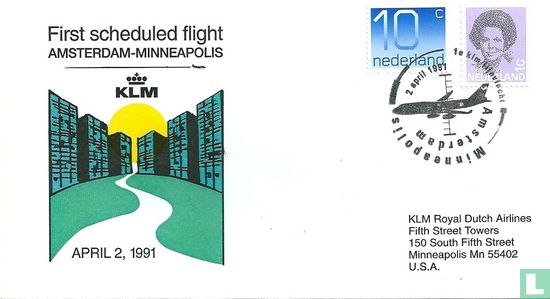 First scheduled flight Amsterdam-Minneapolis