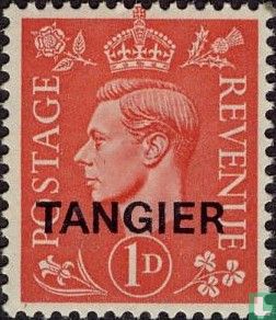 Koning George VI, met opdruk "Tangier"