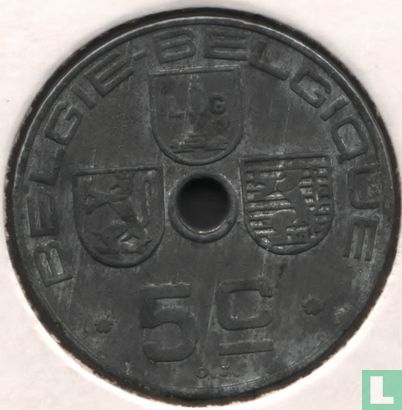 Belgique 5 centimes 1942 - Image 2
