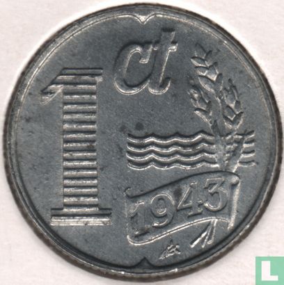 Pays-Bas 1 cent 1943 (type 2) - Image 1