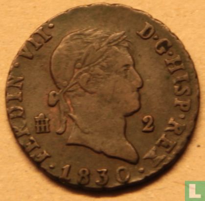 Spain 2 maravedis 1830 (type 1) - Image 1