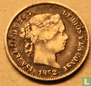 Spanje 1 real 1862 (8-puntige ster) - Afbeelding 1