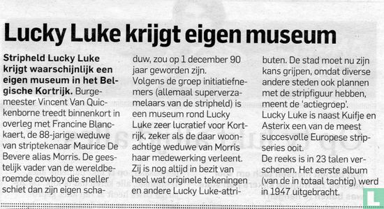 Lucky Luke krijgt eigen museum