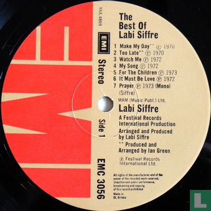 The Best of Labi Siffre LP: EMC 3056 (1974) - Siffre, Labi - LastDodo