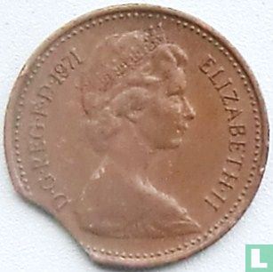 United Kingdom ½ new penny 1971 (misstrike) - Image 1