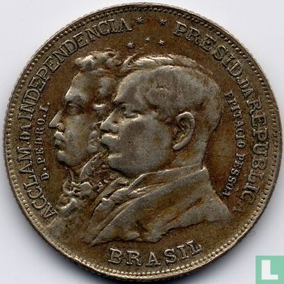 Brazil 2000 réis 1922 (silver 500‰) "Centenary of Independence" - Image 2