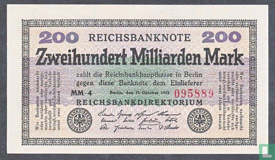 Allemagne marque 200 milliards 1923