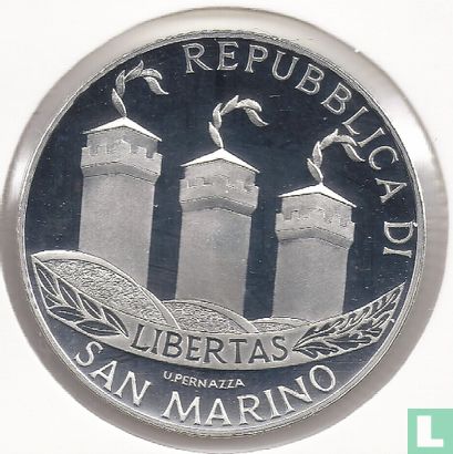 San Marino 5 euro 2002 (PROOF) "Welcome to the euro" - Image 2