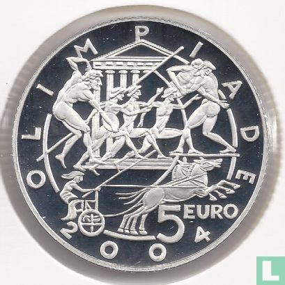 San Marino 5 euro 2003 (PROOF) "Olympic Summer Games in Athens" - Image 2