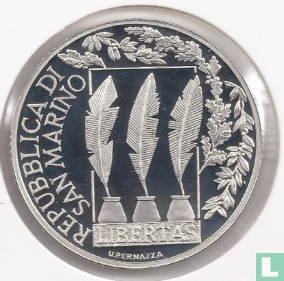 San Marino 10 euro 2007 (PROOF) "100th anniversary of the death of Giosuè Carducci" - Afbeelding 2