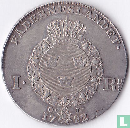 Zweden 1 riksdaler 1782 - Afbeelding 1
