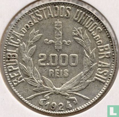 Brazilië 2000 réis 1924 - Afbeelding 1