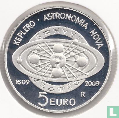 San Marino 5 euro 2009 (PROOF) "400 years Publication of Astronomia Nova by Johannes Kepler" - Afbeelding 1