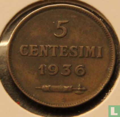 San Marino 5 centesimi 1936 - Afbeelding 1