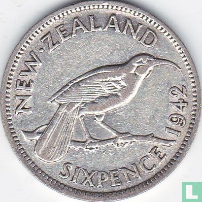 New Zealand 6 pence 1942 - Image 1