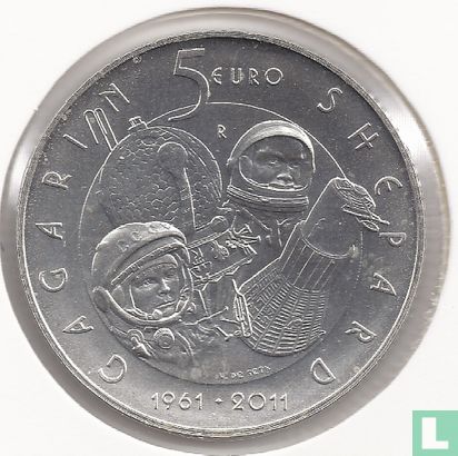 Saint-Marin 5 euro 2011 "50 years First man in space" - Image 1