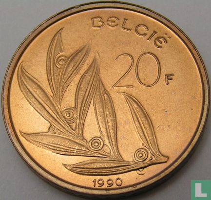 Belgium 20 francs 1990 (NLD) - Image 1